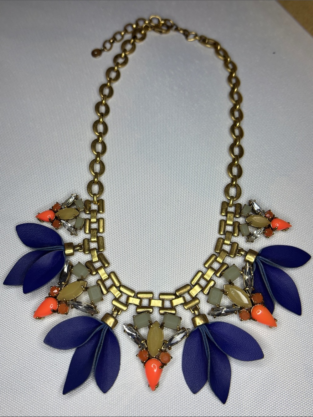 Stella and Dot orange and blue collar necklace